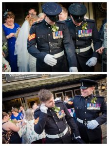 confetti all over the uniforms