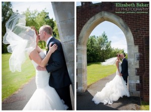 brides' veil blowing