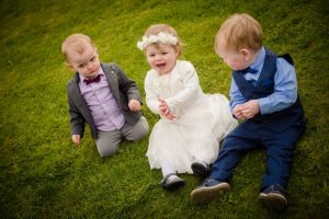 children posing for camera