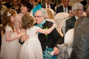 great-grandma gets a kiss