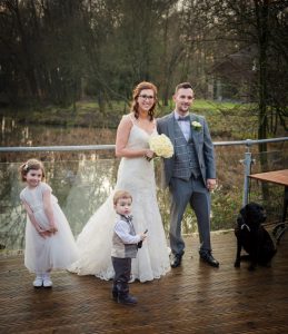 family pic including the dog