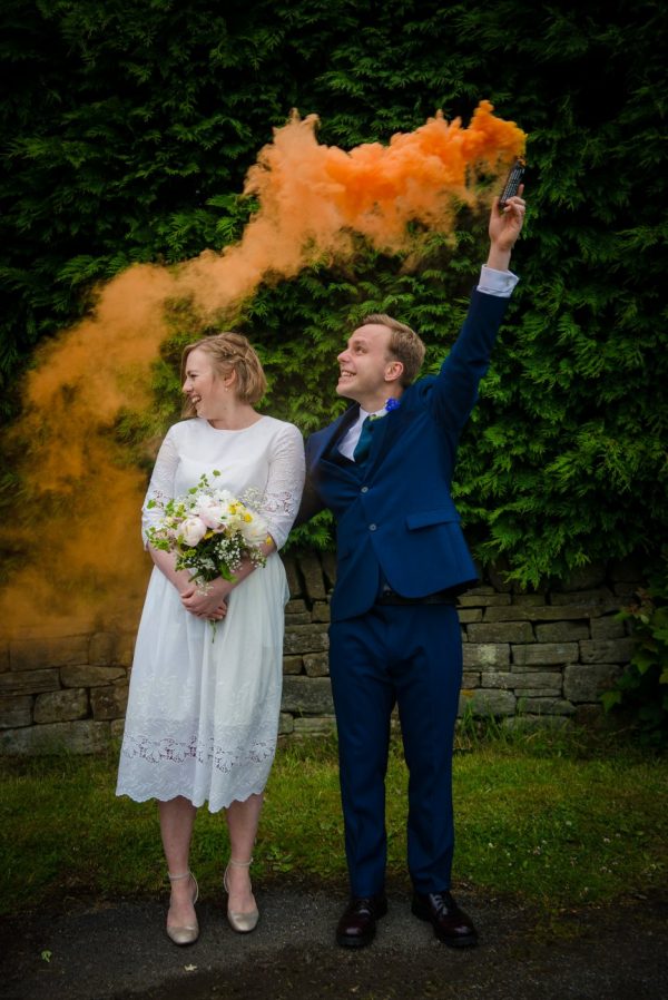 smoke bombs at wedding