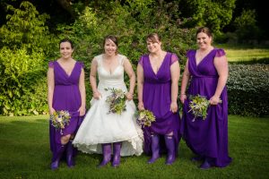 bridesmaids in their wellies