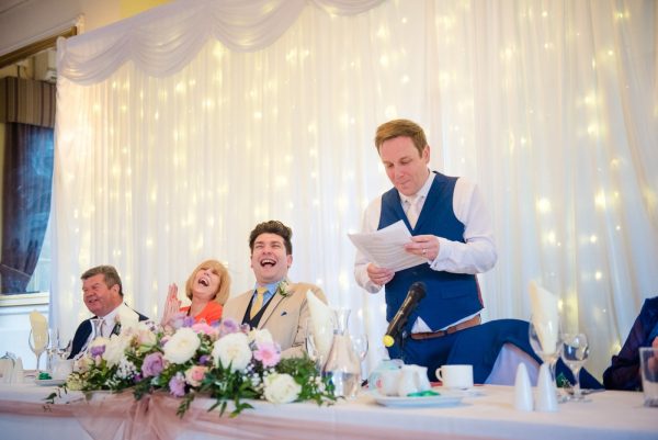 groom laughs at speech