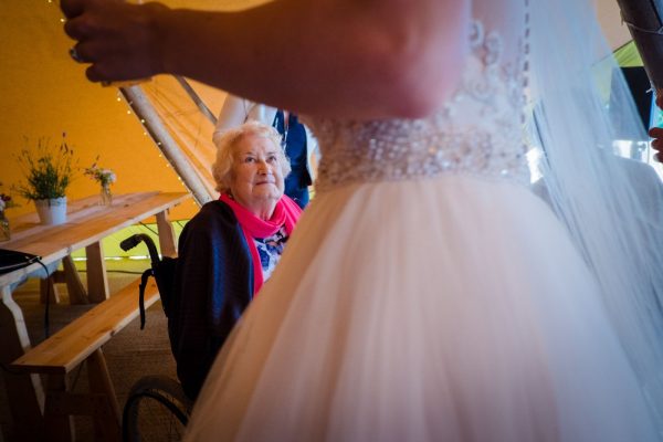 grandma watches bride
