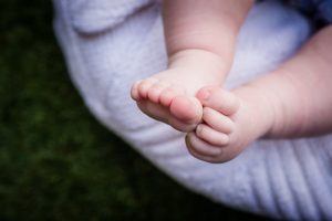 close up baby toes