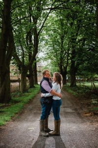 backlit portrait of couple