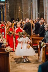 flowergirls come down the aisle