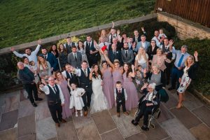 the fleece countryside Inn Barkisland wedding group shot