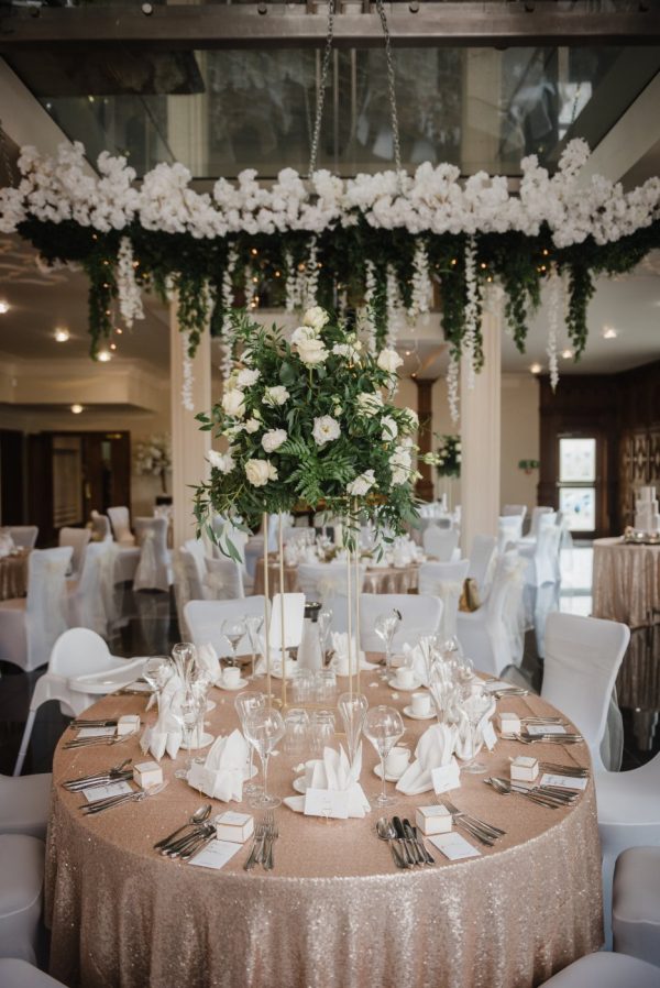 tables set for the wedding
